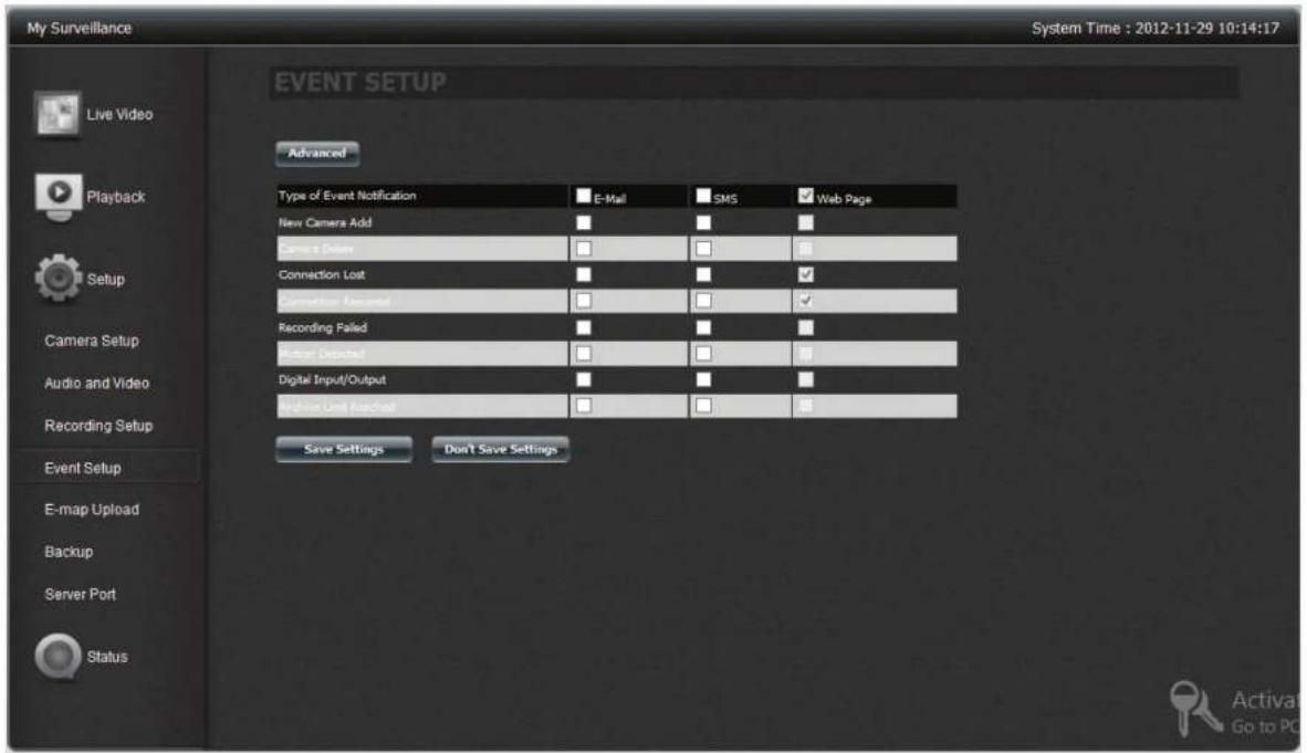 D-LINK ShareCenter DNS-327L - My Surveillance - Setup - Ereigniseinrichtung - 1