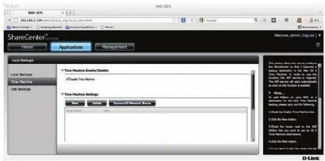 D-LINK ShareCenter DNS-327L - Time Machine - 1
