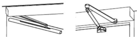 Dorma ED 100 - Gefahren durch Gleitschienenhebel und Gestänge An Gleitschienenhebel und Gestänge bestehen Quetsch- und Schergefahren. - 1
