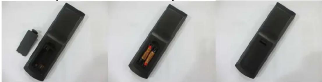 HANNSPREE Hanns.G HL 326 UPB - INSERTING REMOTE CONTROL BATTERIES - 1