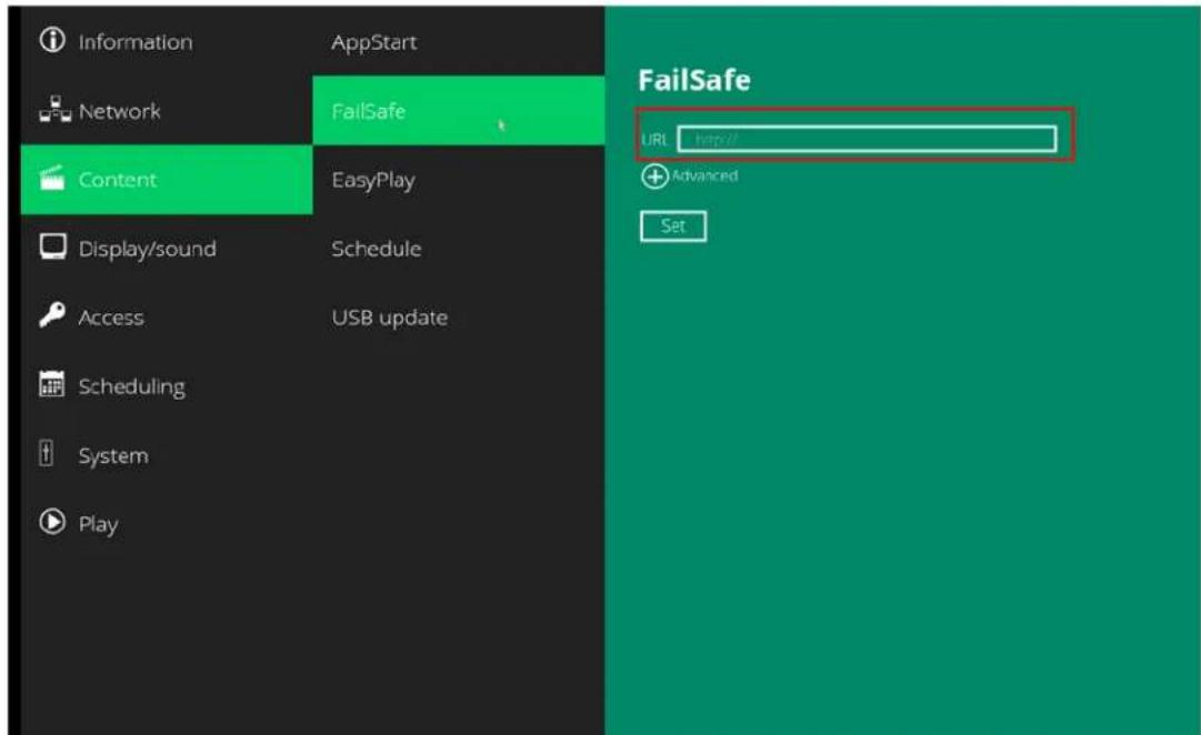 Planar QE7550-T - Content Configuration – FailSafe - 1