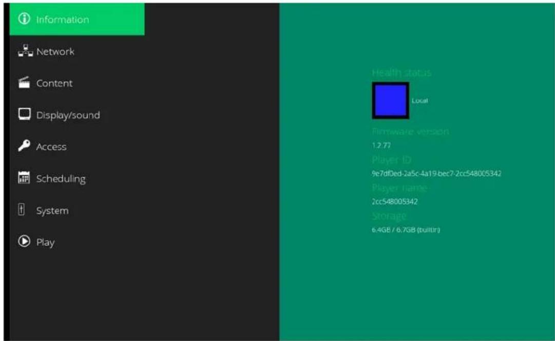 Planar QE7550-T - Player Information - 1