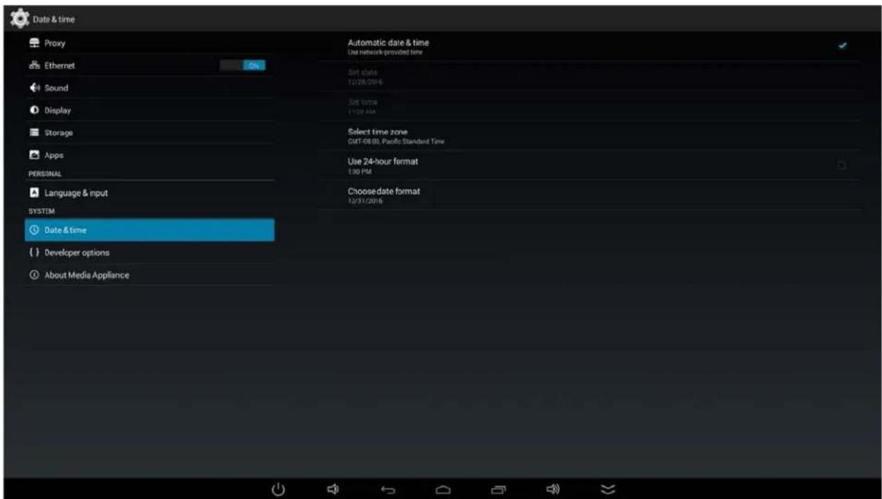 Planar QE9850 - Choose the correct time zone from the available options. - 1
