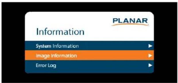 Planar QE9850 - Information Menu - 1