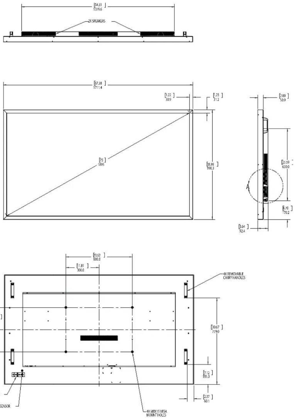 Planar QE9850 - Dimensions - 2