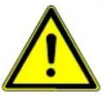 Yellow triangular warning sign with black exclamation mark symbol