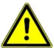 Yellow triangular warning sign with black exclamation mark symbol