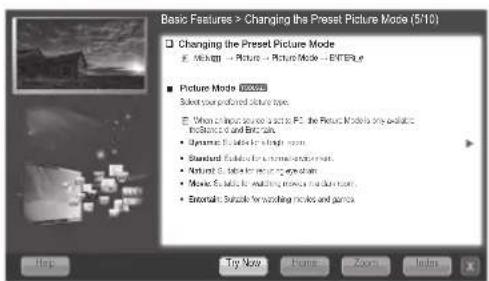 SAMSUNG UE55D6000TK - How to toggle between the e-Manual and the corresponding menu(s). - 1
