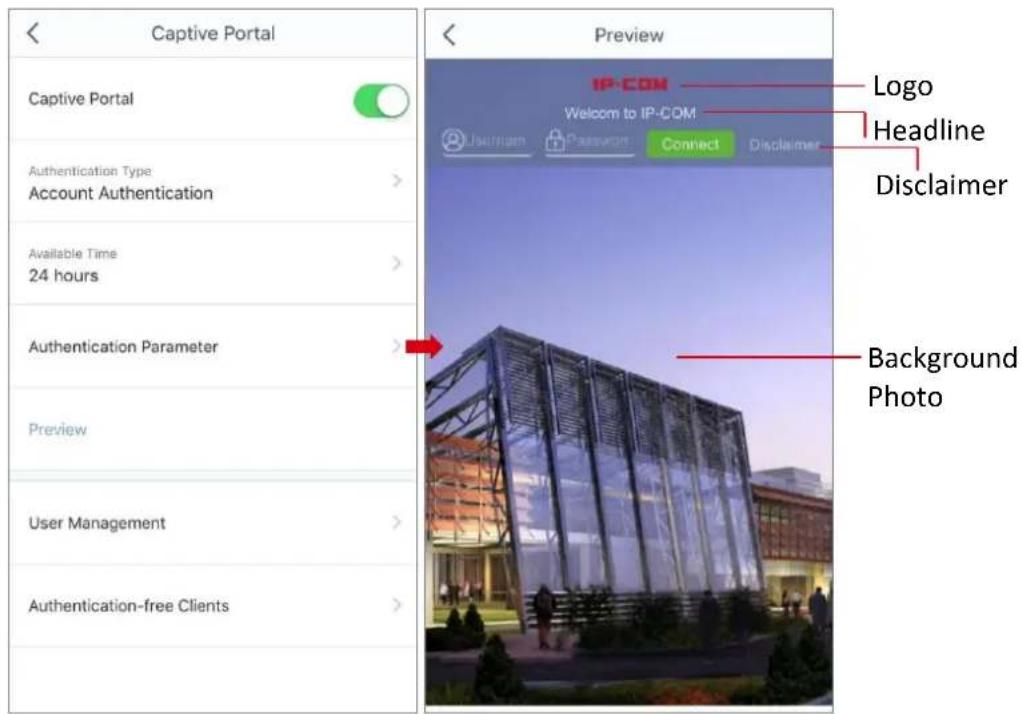 IP-COM EP9 - Choose Sengs > Capve Portal to enter the conguraon page. - 5