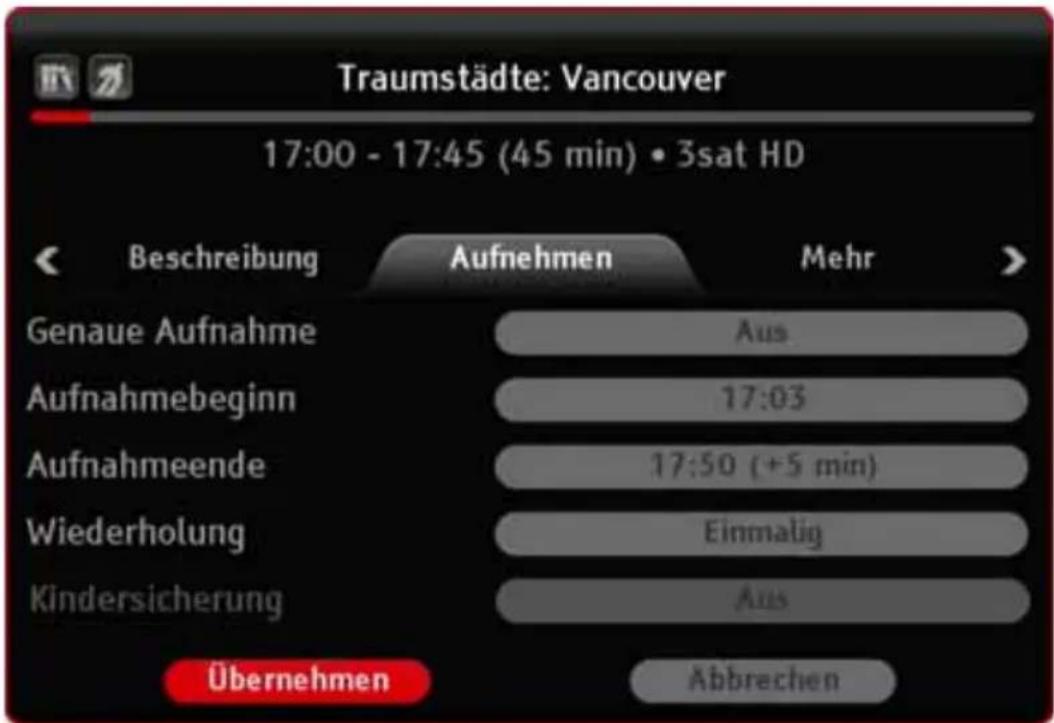 KATHREIN TT-smart C2821 CI+ - Sendung in Timer-Liste hinzufügen - 1