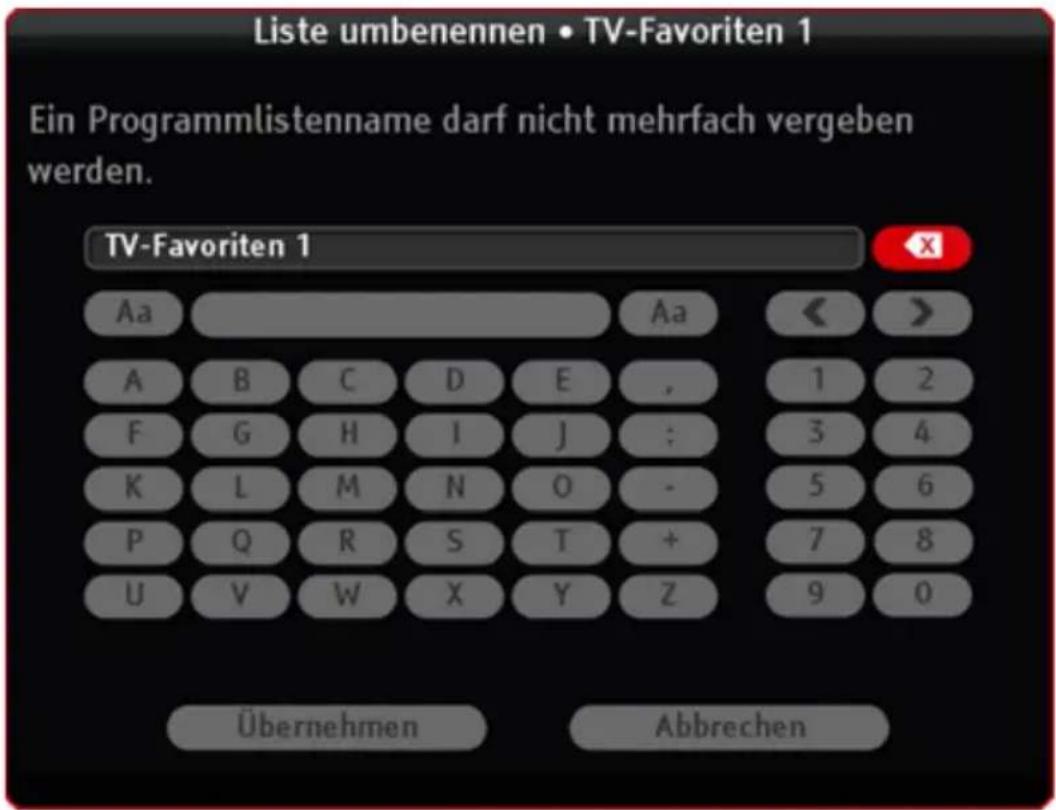 KATHREIN TT-smart C2821 CI+ - Programmliste umbenennen - 1