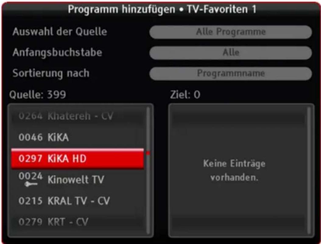 KATHREIN TT-smart C2821 CI+ - Programmliste bearbeiten - 1