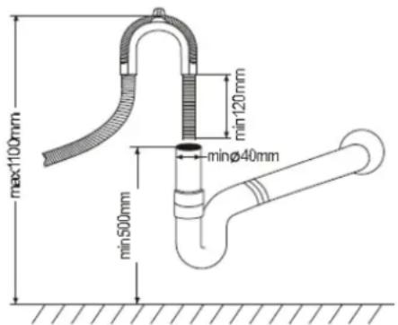 Modena WP 600 - Connect the water outlet hose (drain hose) - 1