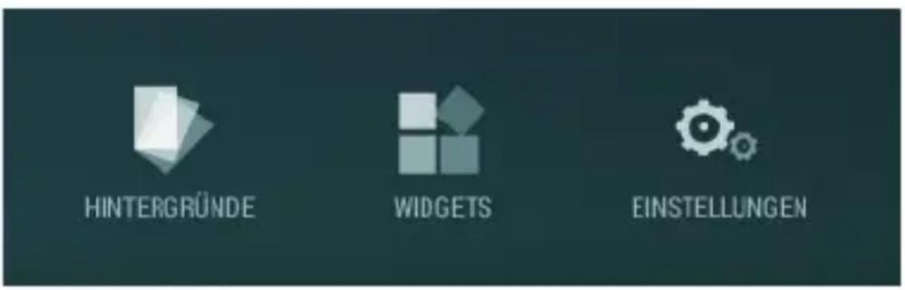 HINTERGRÜNDE WIDGETS EINSTELLUNGEN