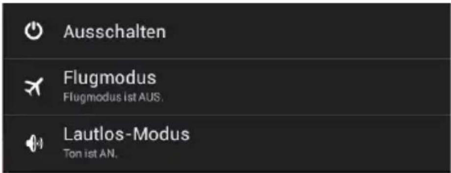 Ausschalten Flugmodus Flugmodus ist AUS. Lautlos-Modus Ton ist AN.