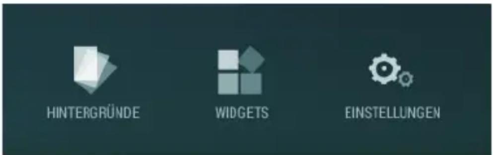 HINTERGRÜNDE WIDGETS EINSTELLUNGEN