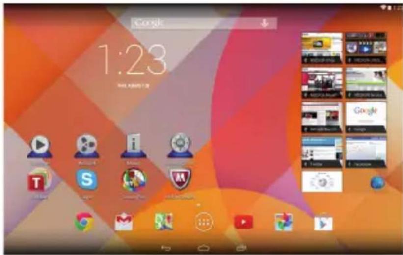 MEDION Lifetab S10333 (MD 98828) - Beschreibung des Startbildschirms - 1