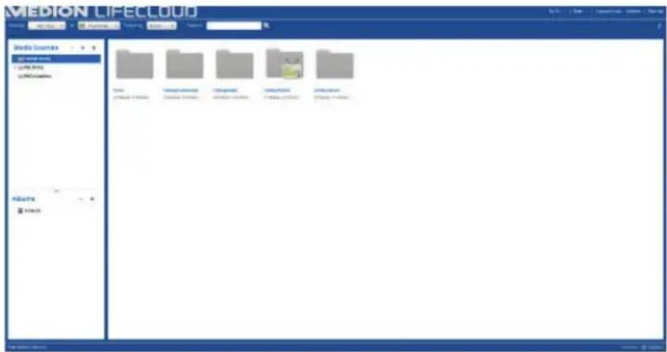 MEDION LIFE CLOUD Media Sources File name: 10.000 Image files PDFs/Compositers Data Product History Settings History Desktop Settings History Compositers Data History