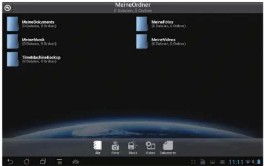 MeineOrdner 0-Dateven, 5 Ordner MeineDokumente (0 Dateven, 0 Ordner) MeineMusk (0 Dateven, 0 Ordner) TimeMachineBackup (0 Dateven, 0 Ordner) MeineFotos (0 Dateven, 0 Ordner) MeineVideos (0 Dateven, 0 Ordner) File Focus Music Videos Documente