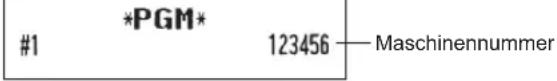 #1 *PGM* 123456 — Maschinennummer