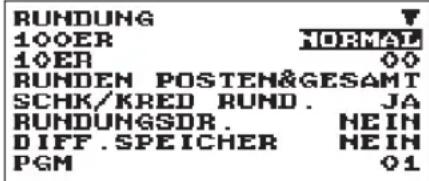 RUNDUNG 100ER NORMAL 10ER 00 RUNDEN POSTEN&GESAMT SCHK/KRED RUND. JA RUNDUNGSDR. HEIN DIFF.SPEICHER HEIN PGM 01
