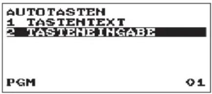 AUTOTASTEN 1 TASTENTEXT 2 TASTENINGABE PGM 01