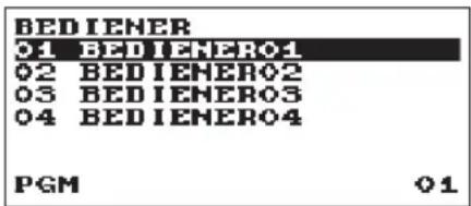 BEDIENER 01 BEDIENER01 02 BEDIENER02 03 BEDIENER03 04 BEDIENER04 PGM 01