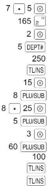7 • 5 ⊗ 165 2" 2 ⊗ 5 DEPT# 250 TL/NS 15 ⊗ 8 PLU/SUB 8 • 25 ⊗ 5 PLU/SUB 3 ⊗ 60 PLU/SUB 100 TL/NS TL/NS
