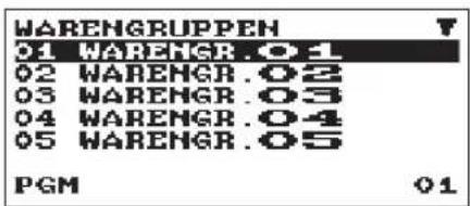 WARENGRUPPEN 01 WARENGR.01 02 WARENGR.02 03 WARENGR.03 04 WARENGR.04 05 WARENGR.05 PGM 01