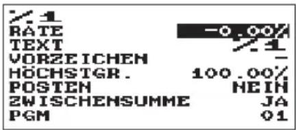 1 RATE -0.00% TEXT 7.1 VORZEICHEN - HÖCHSTGR. 100.00% POSTEN HEIN ZWISCHENSUMME JA PGM 01