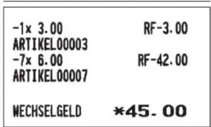 -1x 3.00 RF-3.00 ARTIKEL00003 -7x 6.00 RF-42.00 ARTIKEL00007 WECHSELGELD *45.00