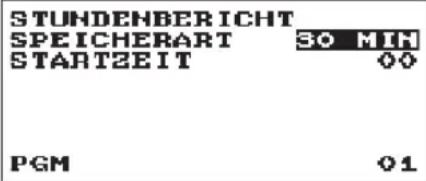STUNDENBERICHT SPEICHERART 30 MIN START2EIT 00 PGM 01