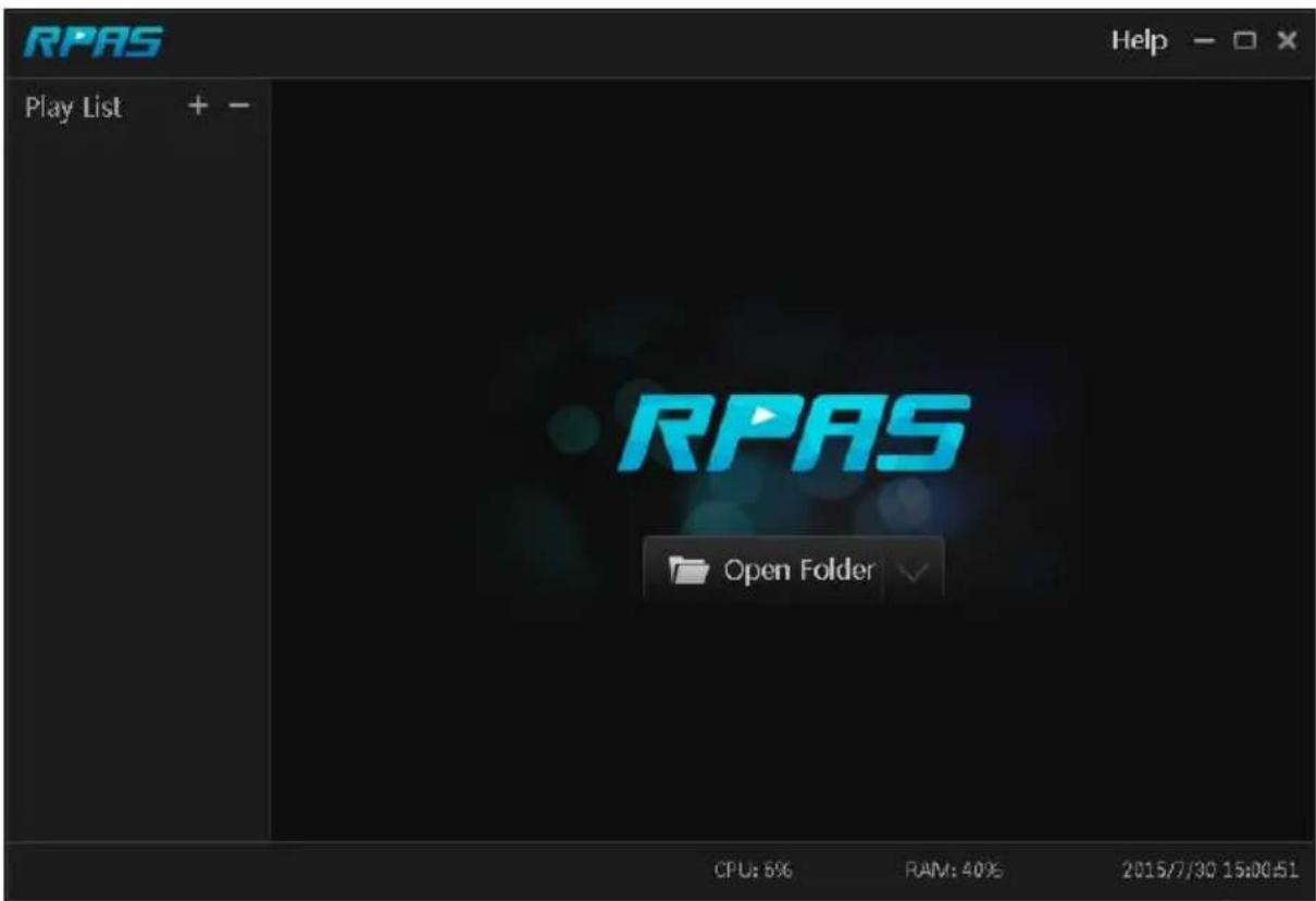 RPAS Play List + - RPAS Open Folder CPU: 5% RAM: 40% 2015/7/30 15:00:51