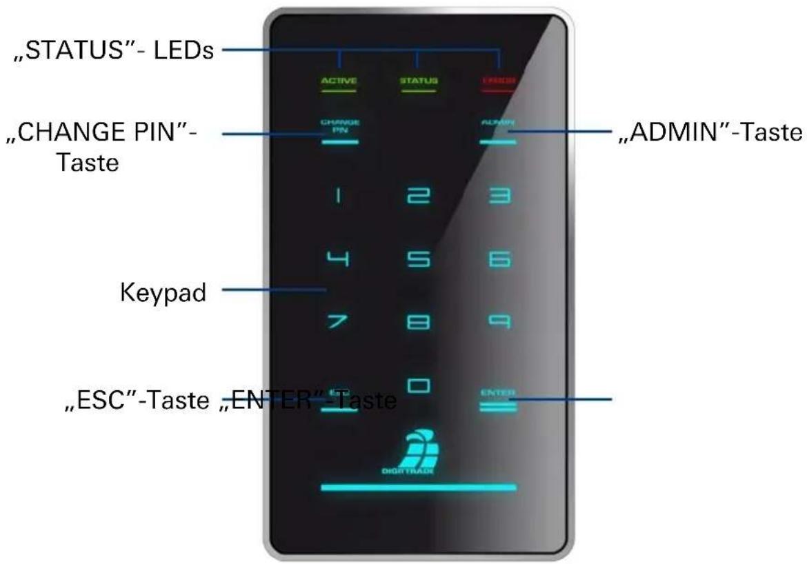 Digittrade HS256 S3 - Eingabeoberfläche und USB-Anschluss - 2