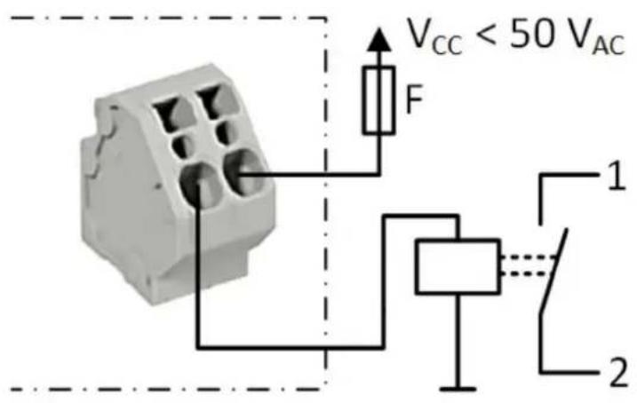 VCC < 50 VAC F 1 2