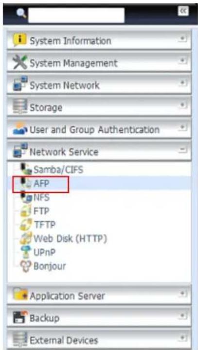 Thecus TopTower N8850 - AFP (Apple Network Setup) - 1