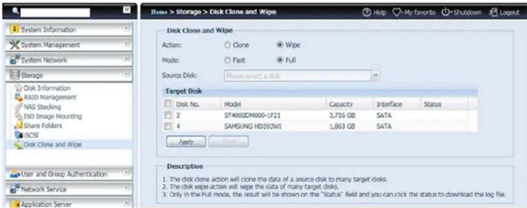 Thecus TopTower N8850 - Disk Clone and Wipe - 1