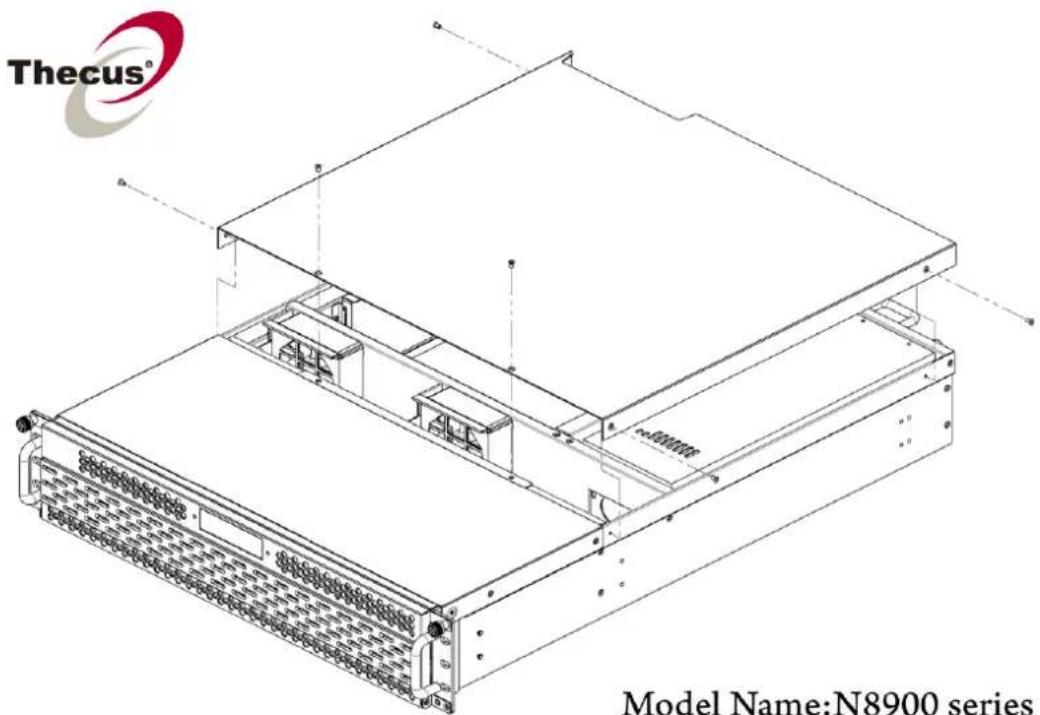Thecus TopTower N8850 - Appendix C: How to open the top cover - 1