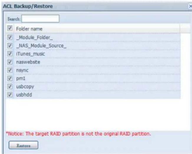Thecus TopTower N8850 - ACL Backup and Restore - 3