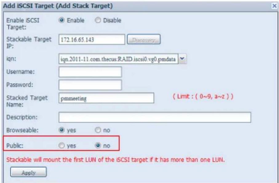 Thecus TopTower N8850 - Add a Stack Target Volume - 6