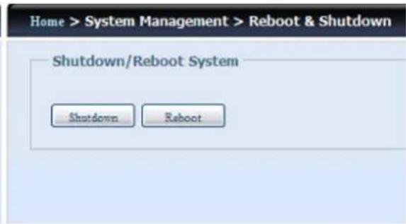 Thecus TopTower N8850 - - Shutdown/Reboot System - 2