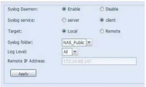 Thecus TopTower N8850 - Syslog Management - 2