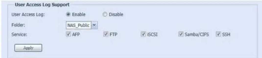 Thecus TopTower N8850 - User Access Log - 1