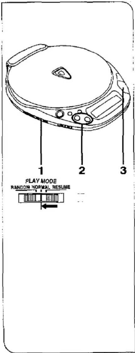 1 2 3 PLAY MODE RANDOM NORMAL RESUME