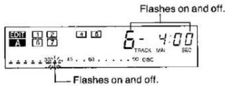 EDOT 1 2 4 6 A 6 7 30° 45 60 90 OSC Flashes on and off. 6 - 4:00 TRACK MIN SEC Flashes on and off.