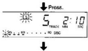 Press. 5 2:10 TRACK MIN SEC 45 60 ... 90 DSC ↓