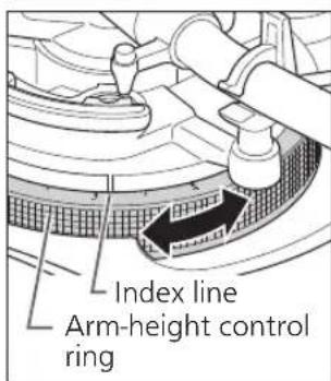 Index line Arm-height control ring