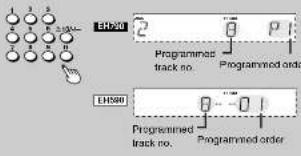 EHS80 Programmed track no. Programmed order EHS80 Programmed track no. Programmed order