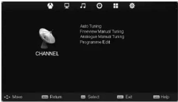 Tesco LCD19-229 - CHANNEL MENU - 1