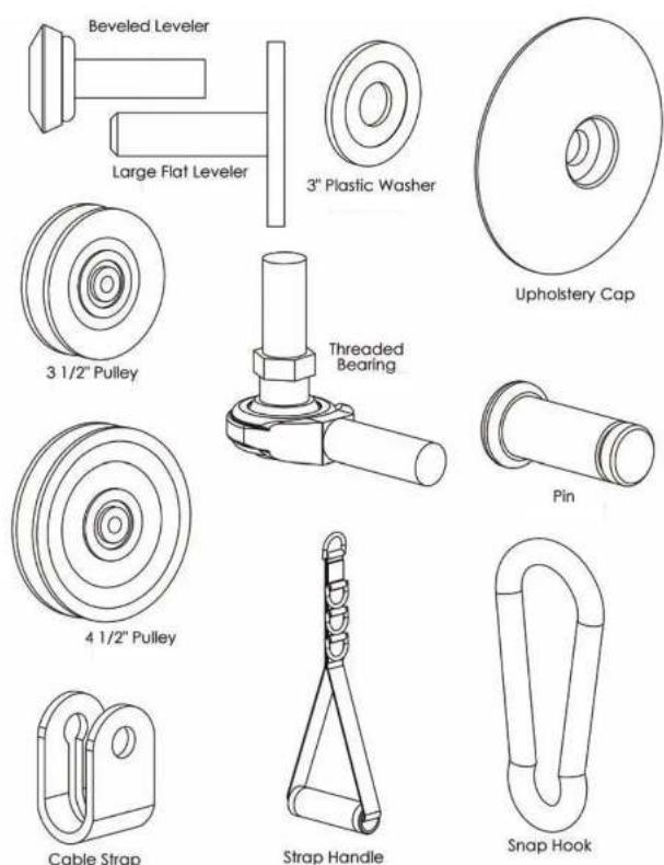 TUNTURI 4 in 1 Strength Station - Layout Diagram with Leg Press - 1